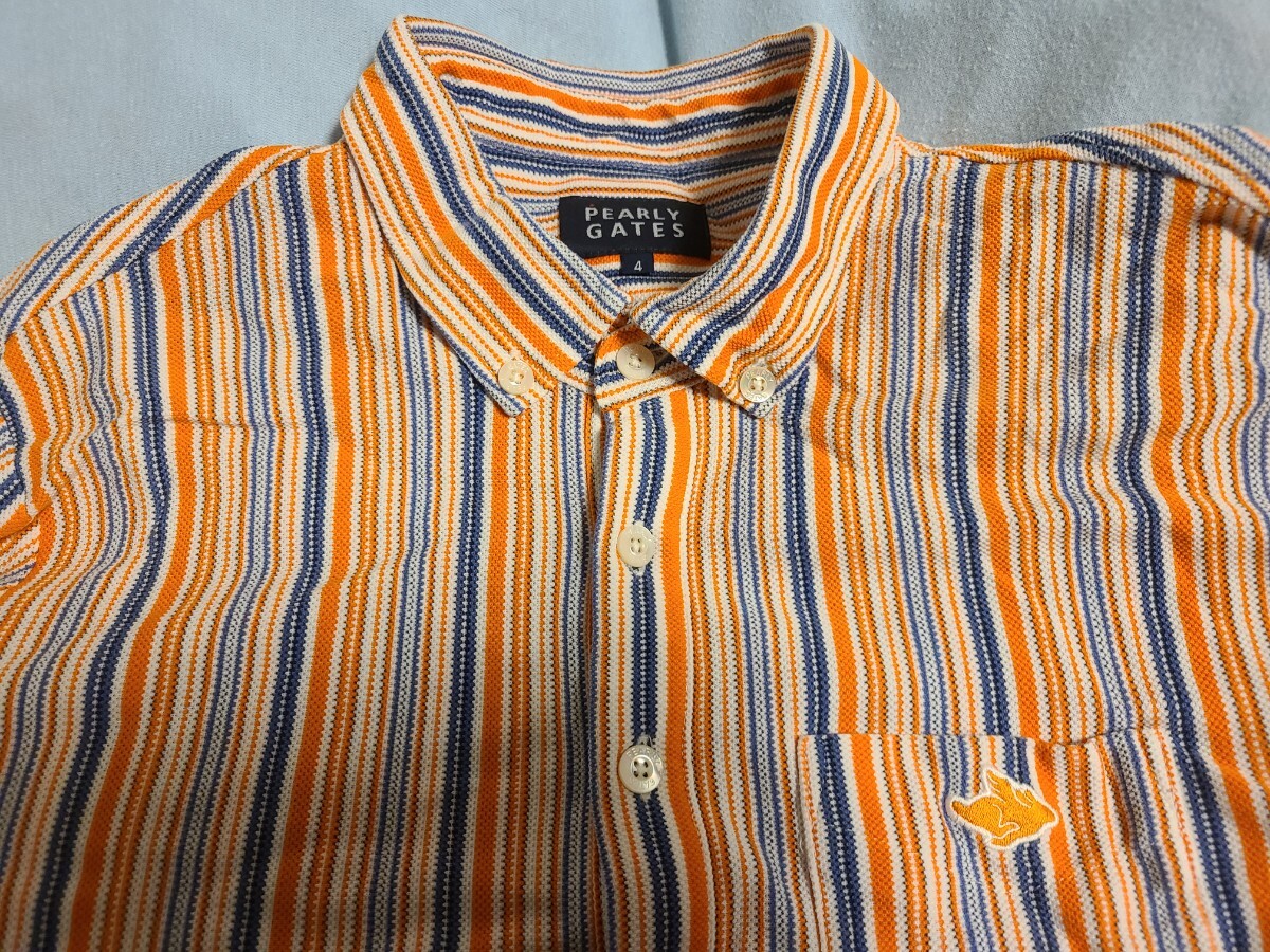 美品♪ パーリーゲイツ 半袖 ポロシャツ サイズ4 PEARLY GATES 正規品 ロゴ刺繍 高品質仕上げ 現品限り拍卖