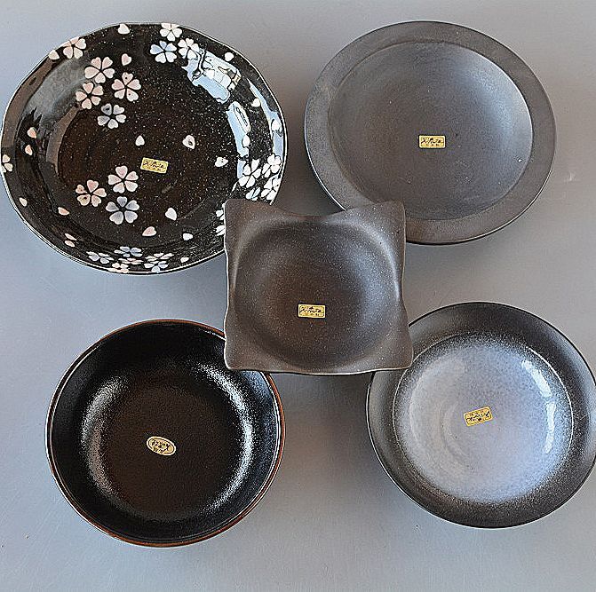 福袋 高級 美濃焼 和食器 5点セット 黒系 食器セット 003拍卖