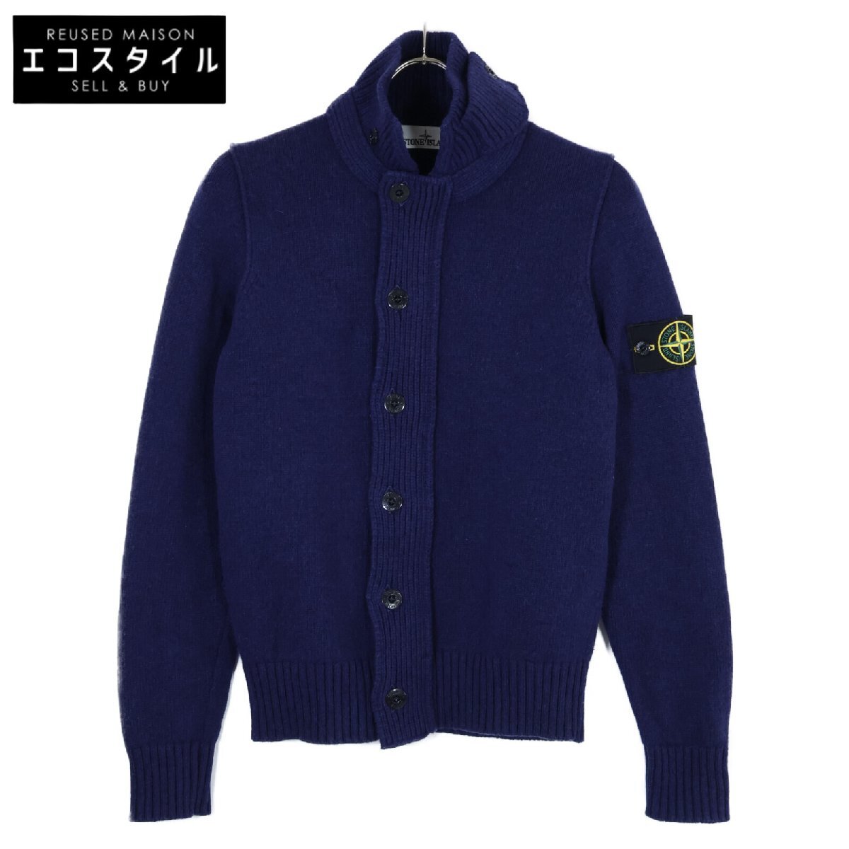 STONE ISLAND ストーンアイランド ワッペン ジップアップニットジャケット ジャケット S ブルー メンズ拍卖