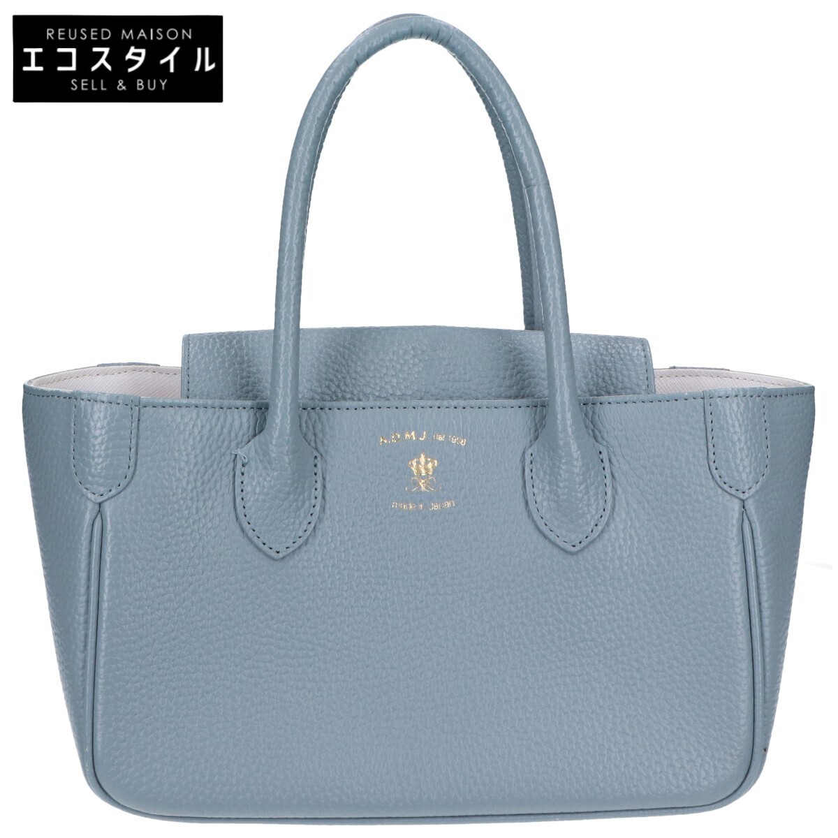 A.D.M.J. Accessoires De Mademoiselle ADMJ シュリンクレザー トートバッグ ライトブルー レディース拍卖