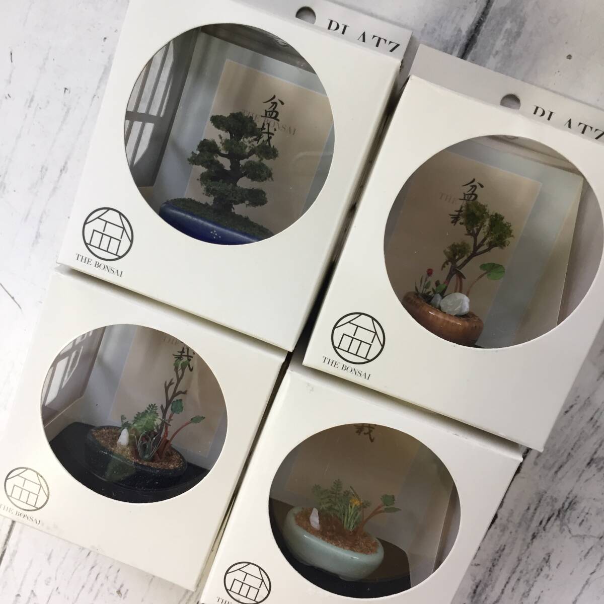 PLATZ プラッツ THE BONSAI 盆栽ミニチュアモデル ザ・盆栽 1/12 ミニチュア模型 完成品 4個セット拍卖