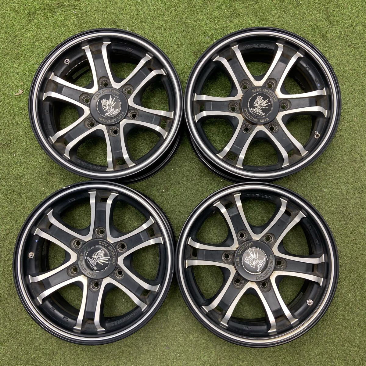 【0842】15インチ 6J Weds ADVENTURE KEELER 15×6J ET33 PCD139.7 6穴 ハブ径110 中古アルミホイール4本拍卖