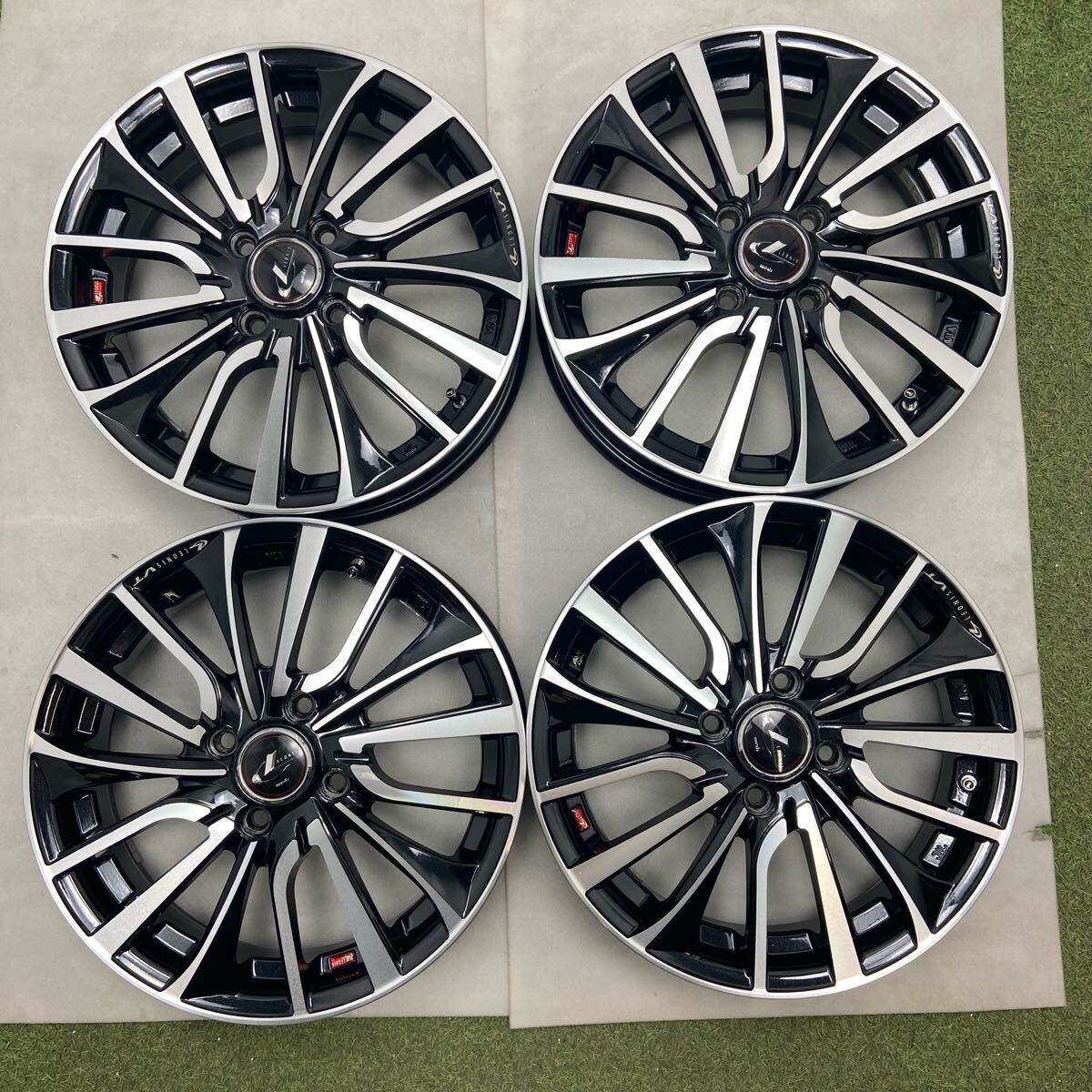 【0862】15インチ 4.5J Weds LEONIS VT 15×4.5J ET45 PCD100 4穴 ハブ径73 アルミホイール 4本1セット拍卖