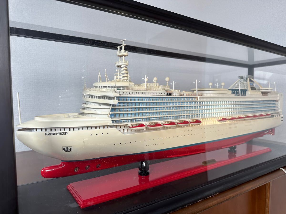【家財便Bランク】豪華客船 Diamond Princess ダイヤモンドプリンセス 全長約100cm 約1/290スケール プラモデル 模型 ライト付拍卖