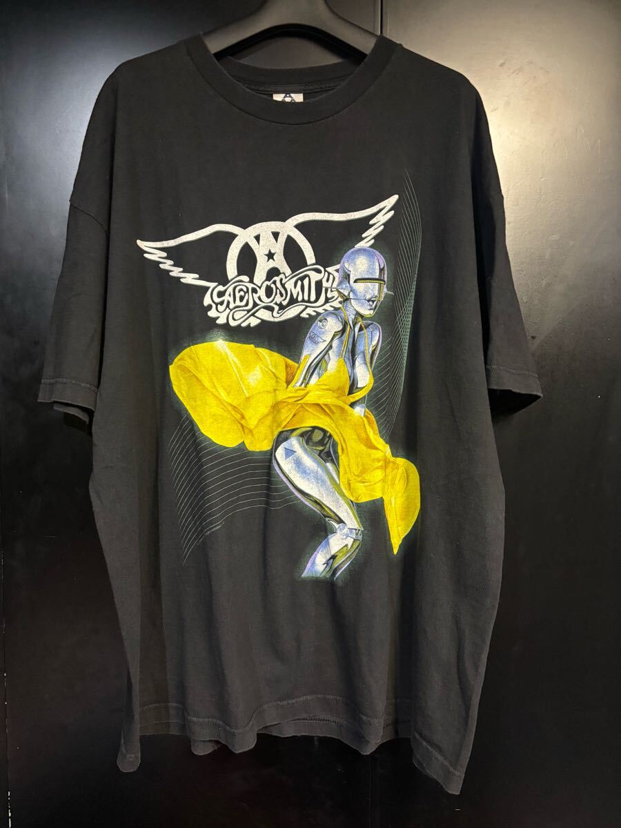 激レア00'S当時物 AEROSMITH 空山基Tシャツ ヴィンテージ エアロスミス ブラック オフィシャル コピーライト バンドTシャツ拍卖