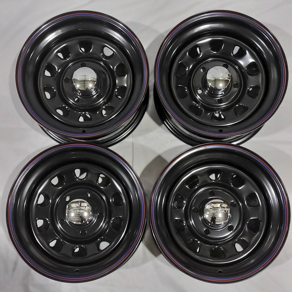 デイトナ ブラック 15-7.0J 5H127 -6 ホイール4本セット シボレー アストロ C1500 タホ サバーバン サバーバン GMC サファリ 01-0003S-2拍卖