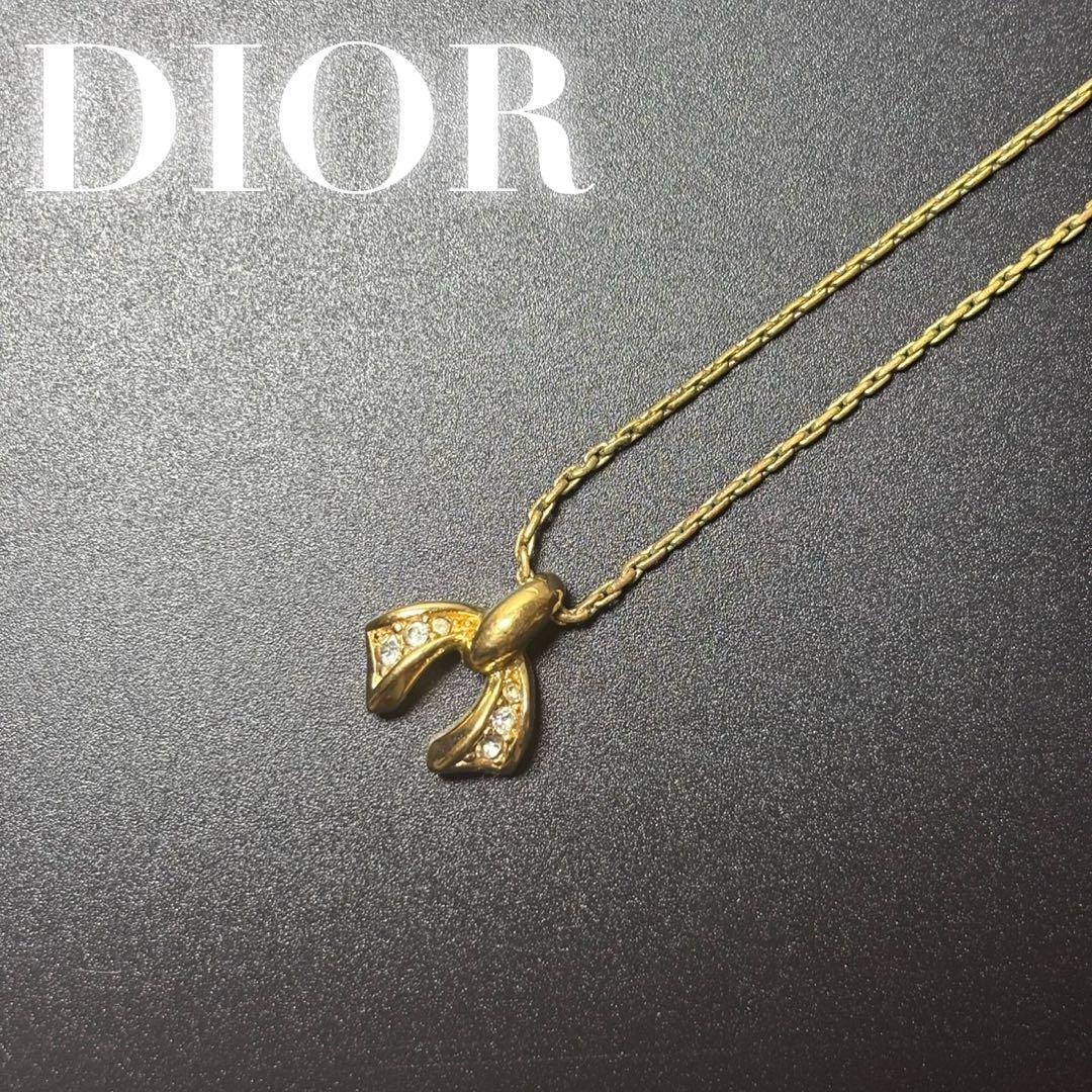 美品★Christian Dior ネックレス ラインストーン ゴールド拍卖