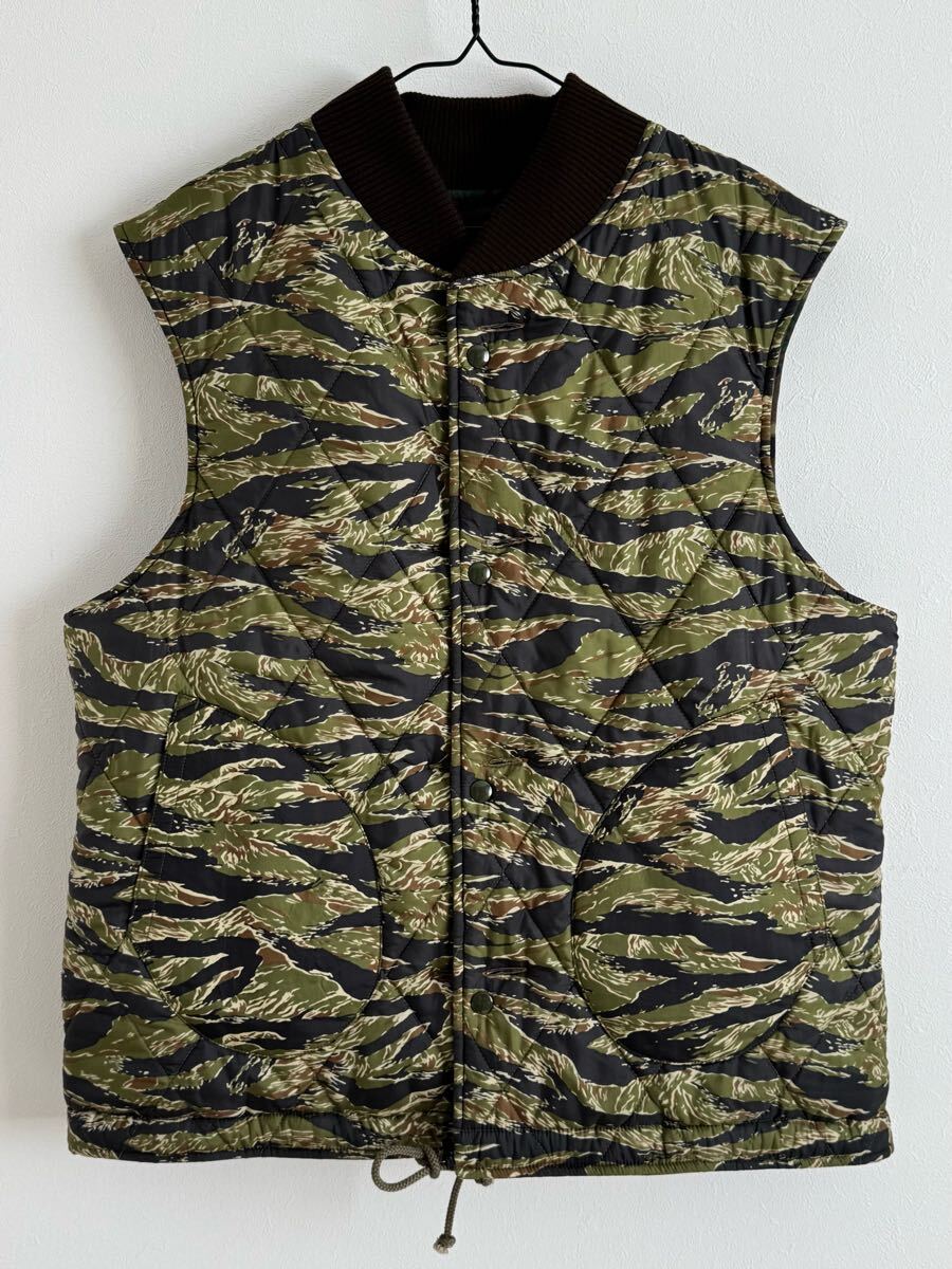 美品★SKULL FLIGHT リバーシブル ライダース ベスト タイガーカモ 40 スカルフライト バイカー ミリタリー ジャケット カモ 迷彩拍卖