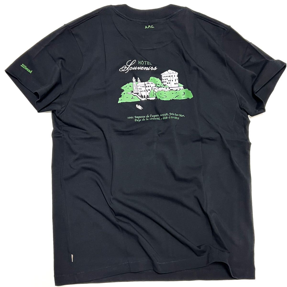 XL 新品 A.P.C. × JJJJound コラボ Tシャツ 刺繍 ロゴ ブラック HOTEL SOUVENIRS TEE ホテル スーベニア 黒 ジョウンド APC コラボT拍卖