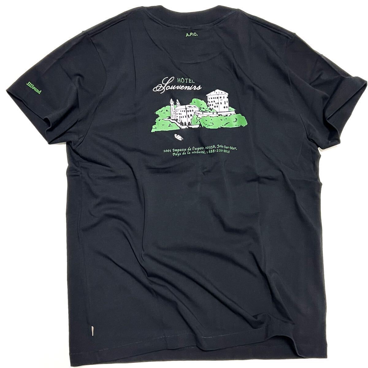 XXL 新品 A.P.C. × JJJJound コラボ Tシャツ 刺繍 ロゴ ブラック HOTEL SOUVENIRS TEE ホテル スーベニア 黒 ジョウンド APC コラボT拍卖