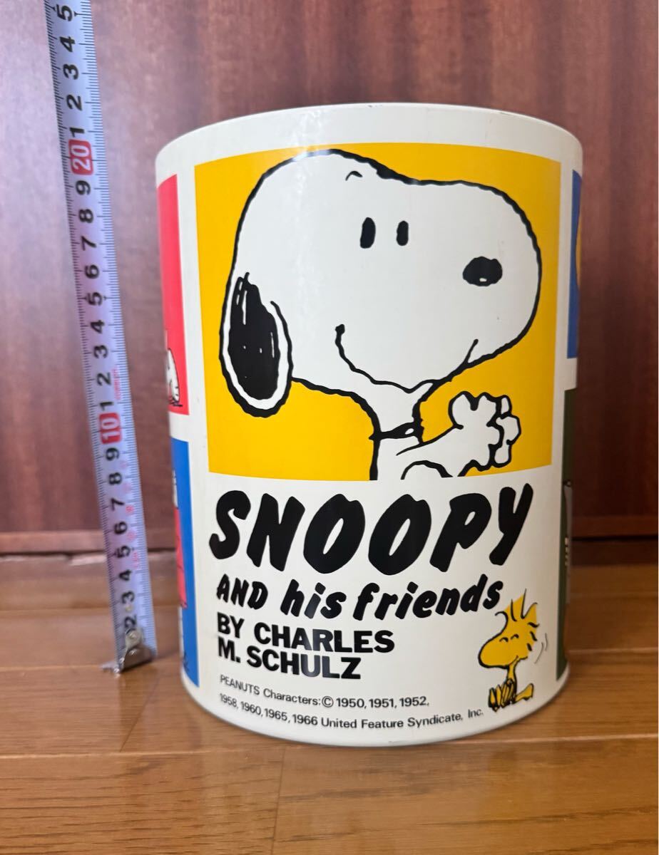 SNOOPY スヌーピー ピーナッツ 昭和レトロ ゴミ箱 ダストボックス アンティーク インテリア 雑貨 当時物 缶製品 中古品拍卖