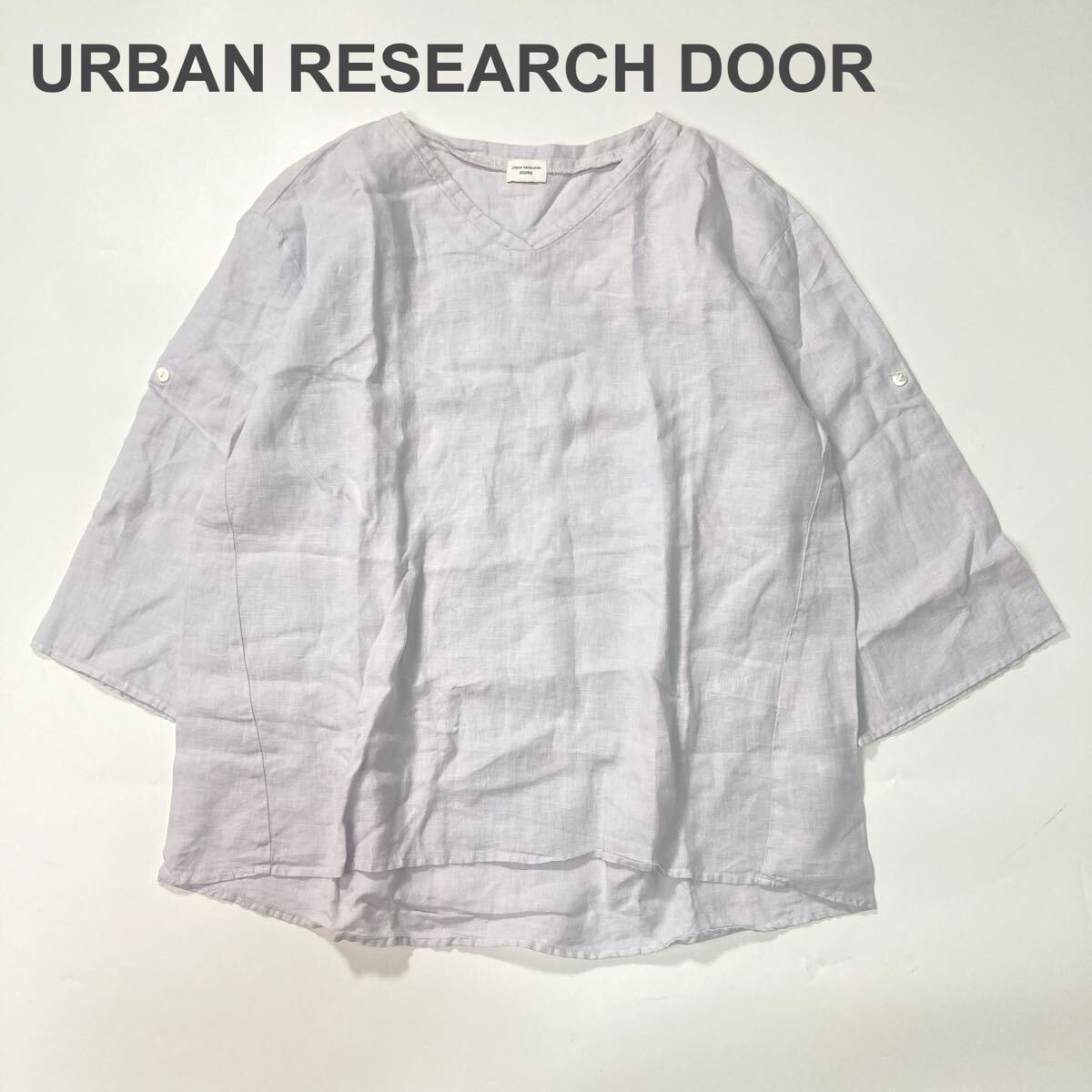 URBAN RESEARCH DOOR アーバンリサーチドアーズ リネン ブラウス プルオーバー 麻100% 七分袖 F レディース B42529-72拍卖