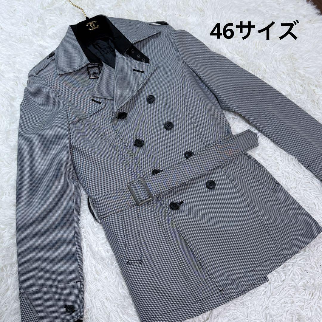 MICHEL KLEIN homme ミッシェルクランオム トレンチコート 千鳥格子 ライナー ベルト拍卖