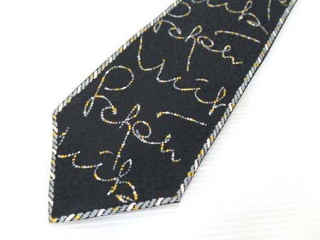 ミラショーン mila schon ネクタイ 全長144.5cm 大剣幅9㎝ 絹 シルク100% メンズ 経年保管 中古 ■拍卖