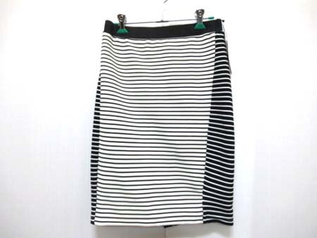 切替BDタイトスカート ジーナシス JEANASIS フリーサイズ ウエストゴム ボーダー レディース タグ付 経年保管 未使用品 ■N222拍卖
