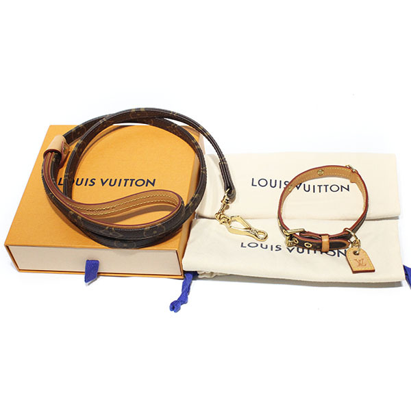 ルイヴィトン LOUIS VUITTON モノグラム コリエ バクスターPM レッスバクスター MM 2点セット M58072 M58056 ブランド 犬 首輪 リード拍卖