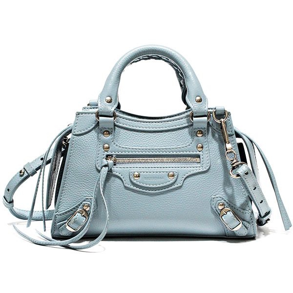 バレンシアガ BALENCIAGA ネオクラシックシティ ミニ 2WAY ハンドバッグ BAG ショルダーバッグ 水色 ライトブルー くすみカラー拍卖