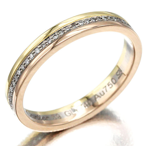 カルティエ Cartier ヴァンドーム ルイ カルティエ ウェディング リング #59 ダイヤ K18 スリーカラー 金 指輪 レディース 女性 ブランド拍卖
