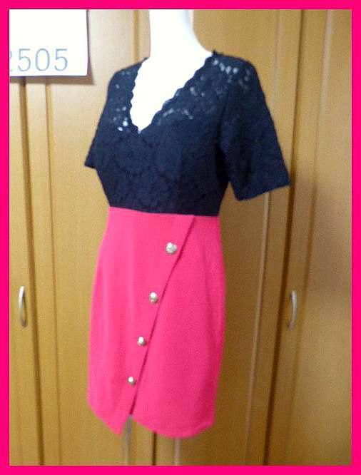 送料無料★ボディコン半袖ワンピース9 黒/ピンク 披露宴/二次会/フォーマル/謝恩会パーティドレス/カラードレス/キャバお水拍卖