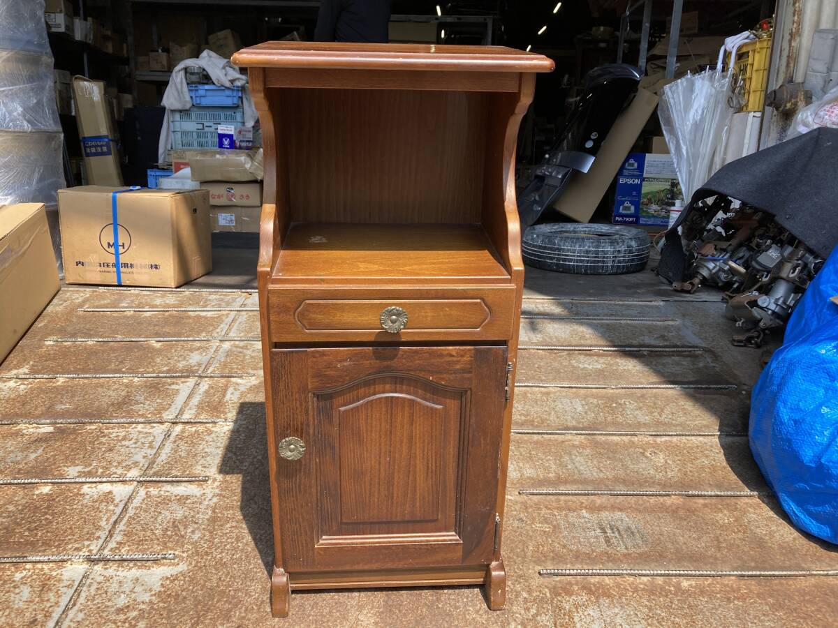 ◎Karimoku カリモク◎コロニアル電話台 FAX台 キャビネット おしゃれ昭和 管23859 拍卖