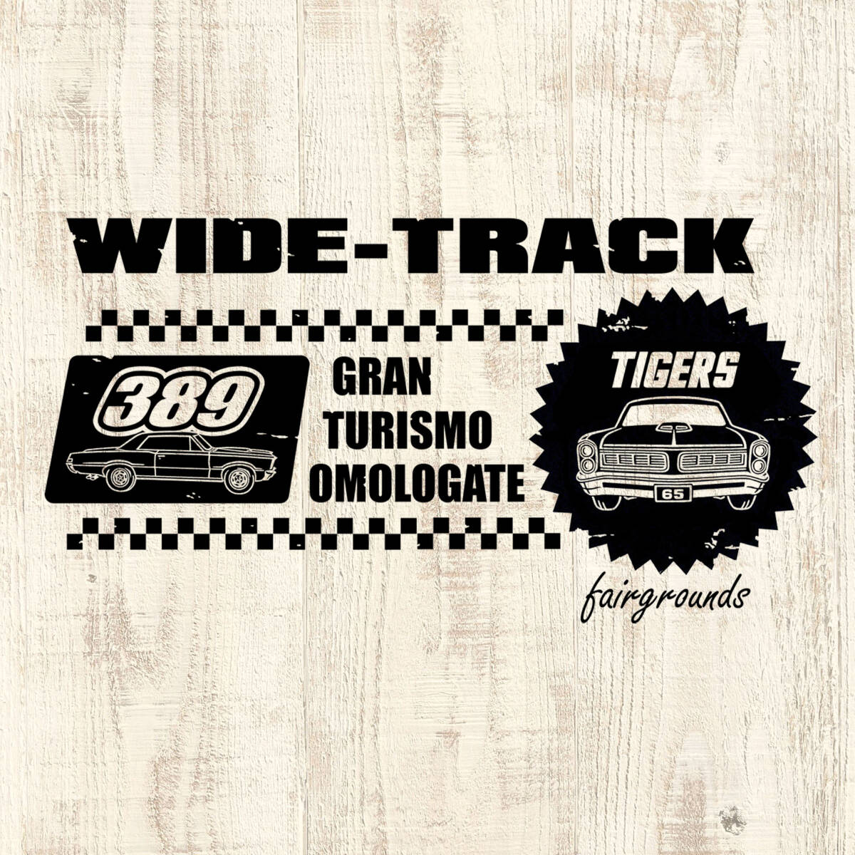 ■ WIDE-TRACK Tシャツ■Lサイズ(ホワイトxブラック) アメリカ アメ車 マッスルカ- PONTIAC GTO拍卖