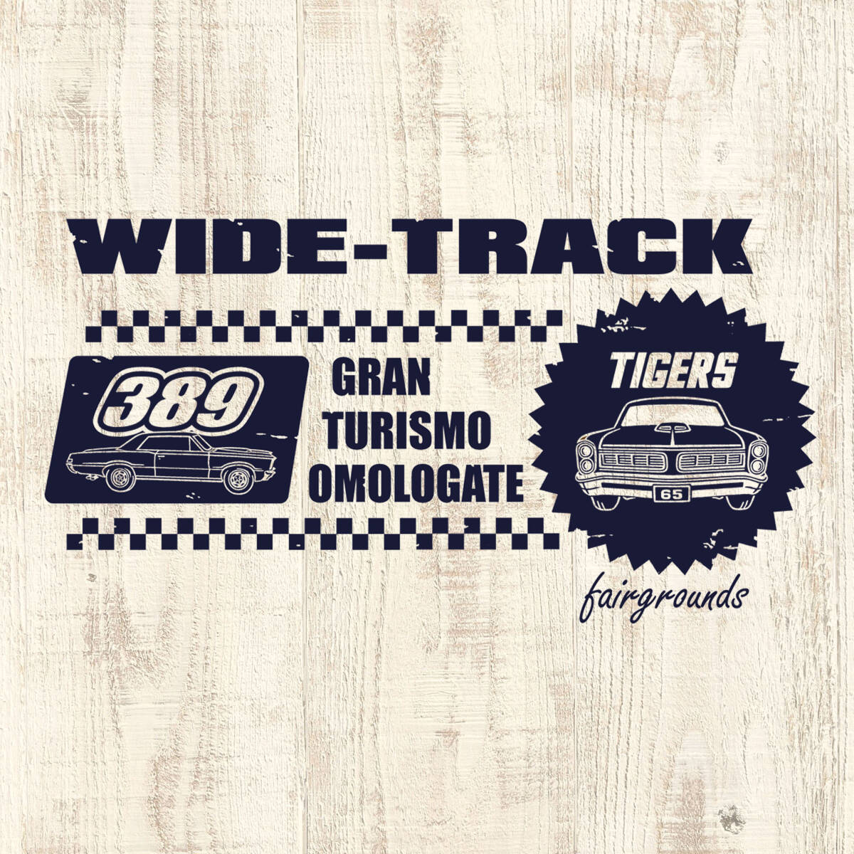 ■ WIDE-TRACK Tシャツ■XLサイズ(ホワイトxネイビー) アメリカ アメ車 マッスルカ- PONTIAC GTO拍卖