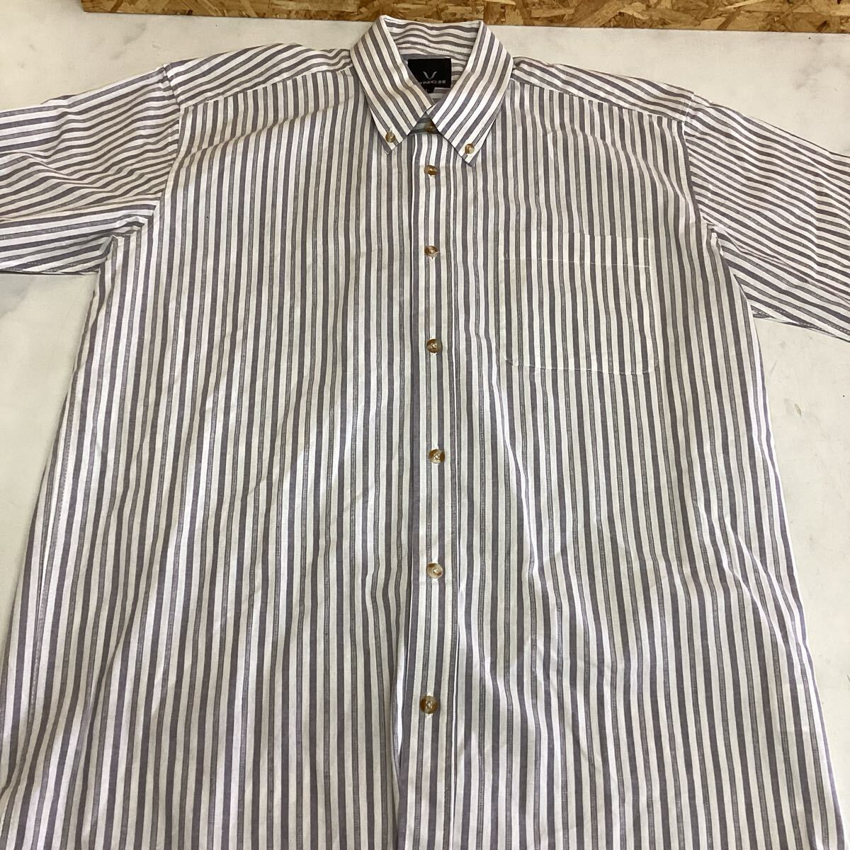 FINCH メンズ ストライプ 半袖シャツ Lサイズ オシャレ(ぬ14)拍卖