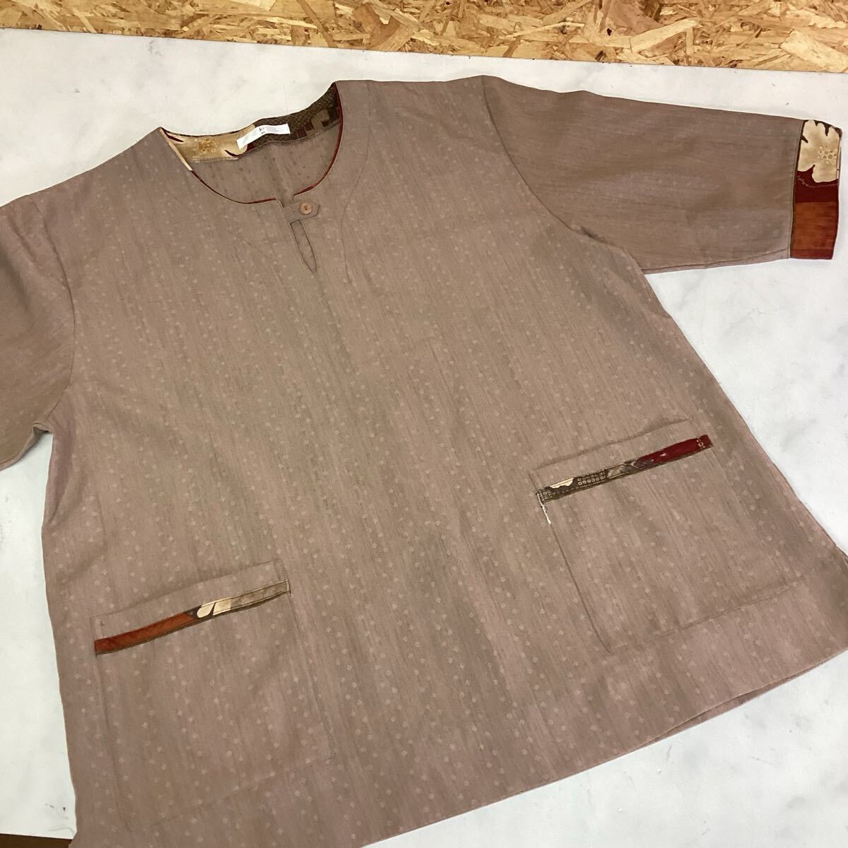 和 WA トップス 和風 レディース 半袖シャツ サイズM〜 L 茶色(ね66)拍卖