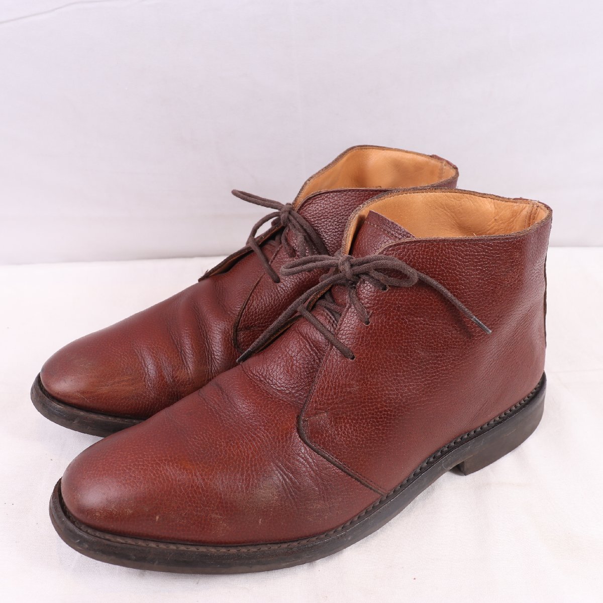 サンダース 10 EE / 28.0cm 位 チャッカ ブーツ ブラウン イングランド製 SANDERS 英国製 ドレスシューズ メンズ 革靴 中古 ds5218拍卖