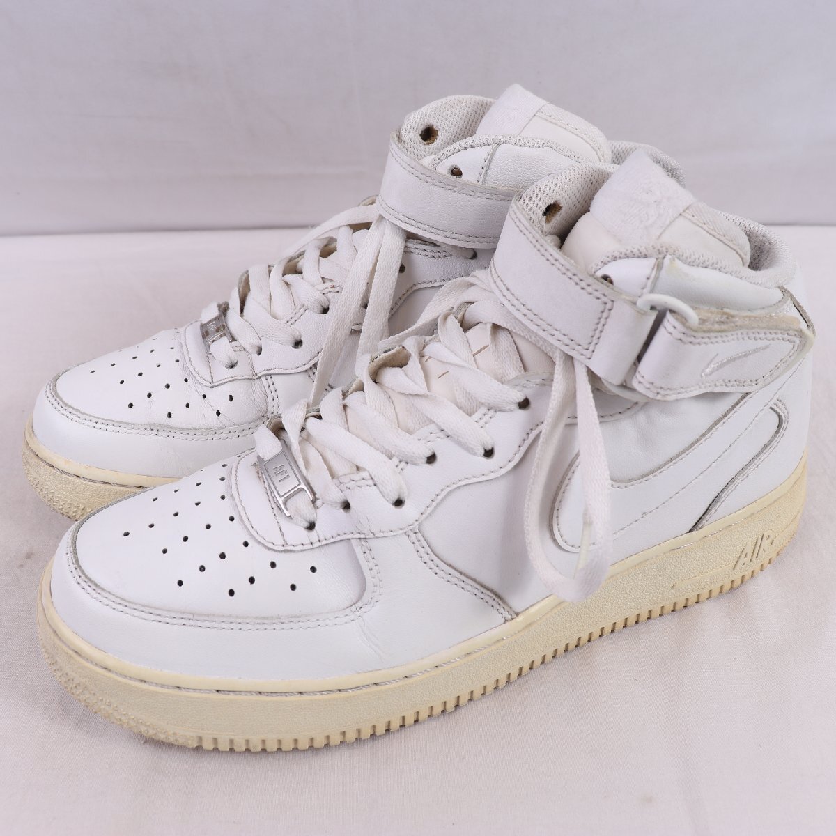AIR FORCE 1 07 MID 27.0cm/NIKE エアフォース 1 '07 ミッド ナイキ 古着 中古 白 オールホワイト メンズ スニーカー xx8918拍卖