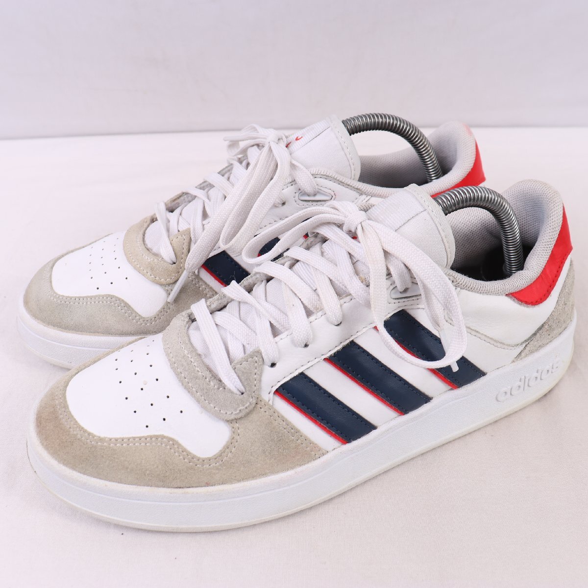 BREAKNET PLUS 26.0cm/adidas ブレイクネット アディダス スニーカー 白 ホワイト 紺 赤 グレー 中古 古着 メンズ ad6266拍卖