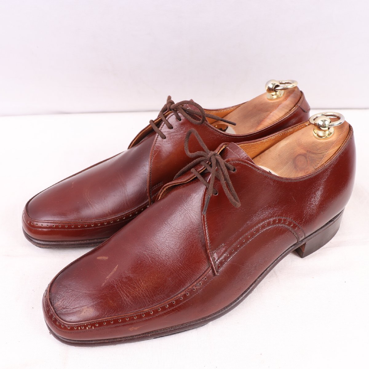 英国製 チーニー 8 F/26.5cm-27.0cm 位 レザーシューズ ROYAL SCEPTRE BY CHEANEY ロイヤルセプター 茶/ジョセフチーニー 中古 古着 ds5281拍卖