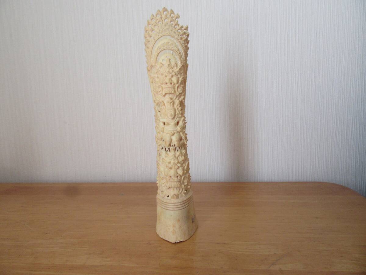 ★バリ島(?) 民芸品★彫刻 オブジェ★インテリア★置物 飾り★骨 ボーンアート★ヴィンテージ★レトロ★工芸品☆おしゃれ☆拍卖
