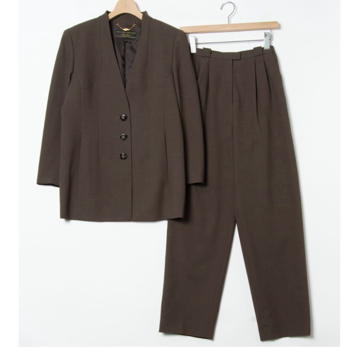 12万円●Leilian レリアン セットアップ ジャケットパンツ レディースM拍卖