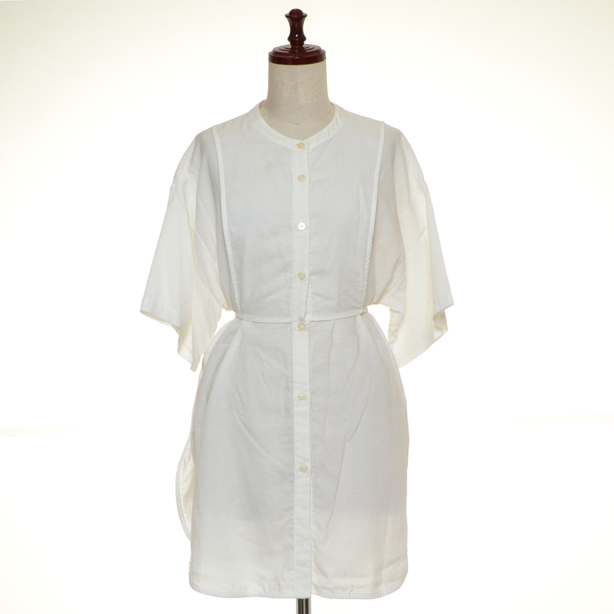 ■477874 Ray BEAMS ビームス ●ブラウス ビブヨークロングシャツ 20ss レディース ホワイト拍卖