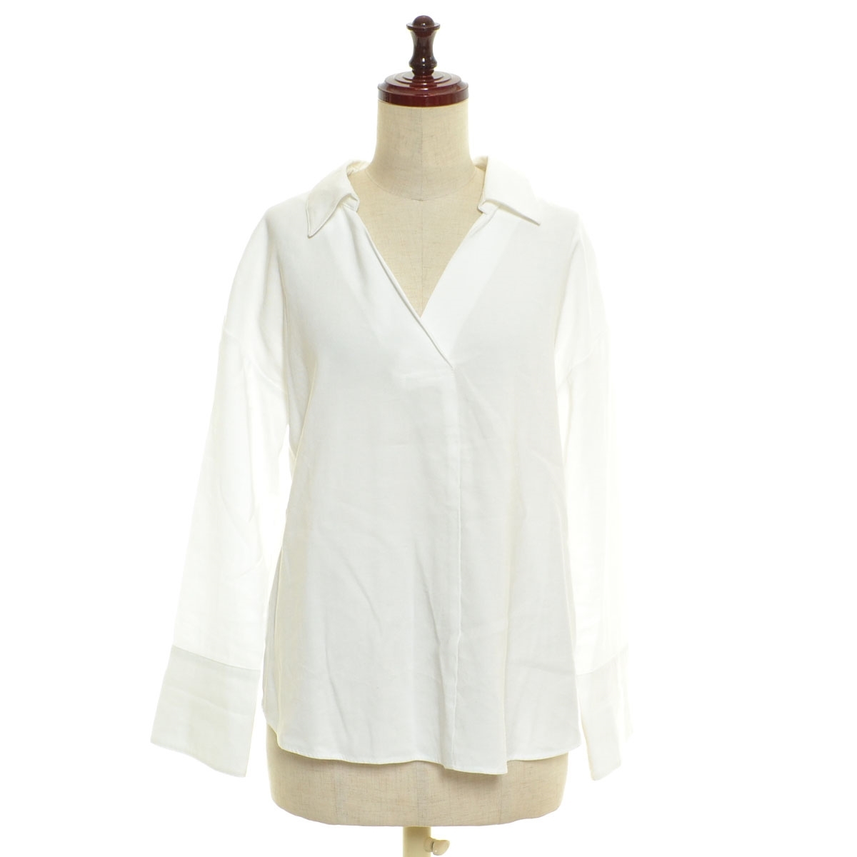 □462830 CECIL McBEE セシル マクビー ●ブラウス スキッパーシャツブラウス サイズM レディース ホワイト拍卖