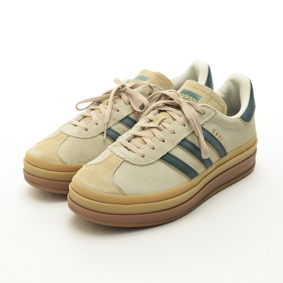 ●547319 adidas Originals アディダス オリジナルス ●スニーカー GAZELLE BOLD W ID7056 サイズ26.5cm メンズ グレー グリーン拍卖