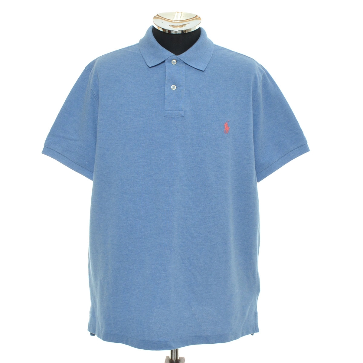 ●548076 POLO RALPH LAUREN ラルフローレン ●ポロシャツ 半袖 イエロータグ サイズL 現行タグ メンズ ブルー拍卖