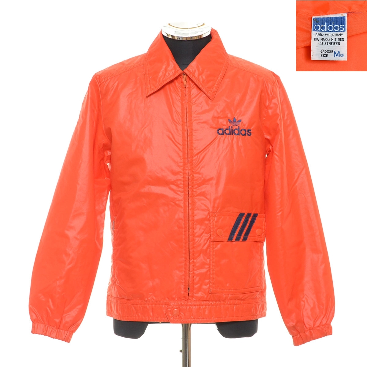 〇391253 adidas アディダス ○「ワークジャケット ブルゾン コーチジャケットサイズM 60's 70's ヴィンテージ 古着 メンズ拍卖