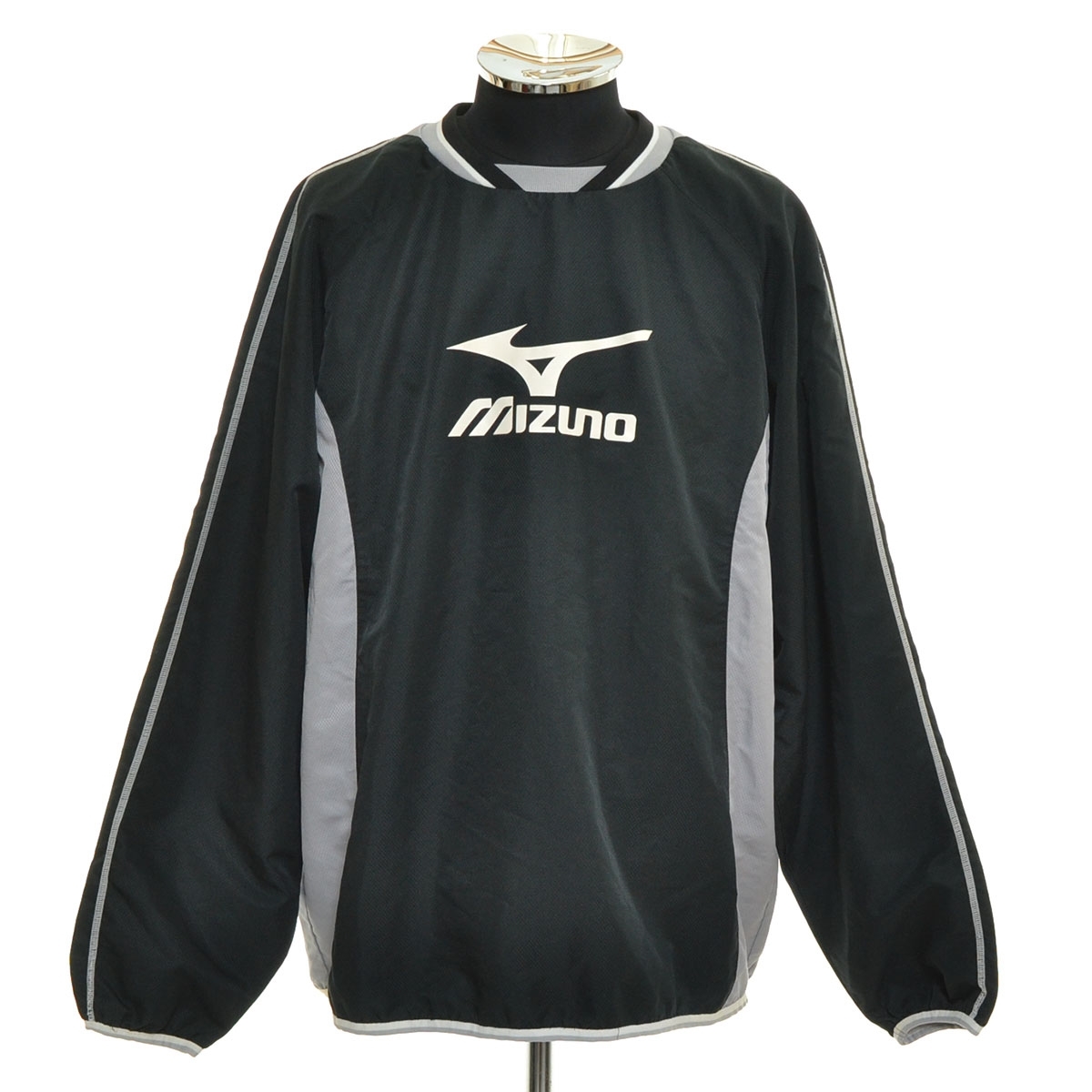 〇506941 Mizuno ミズノ ○ピステ 長袖シャツ プルオーバー サイズL メンズ ブラック グレー拍卖