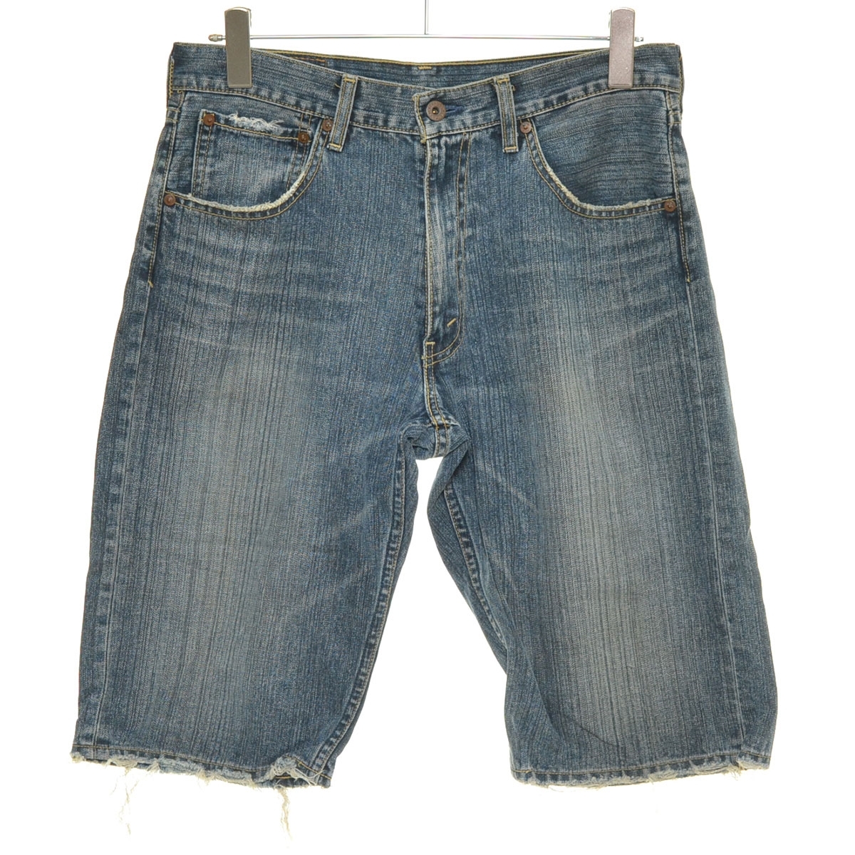 〇529313 LEVI'S リーバイス ○デニムパンツ ジーンズ ハーフ ショート ショーツ サイズW32 メンズ インディゴブルー拍卖