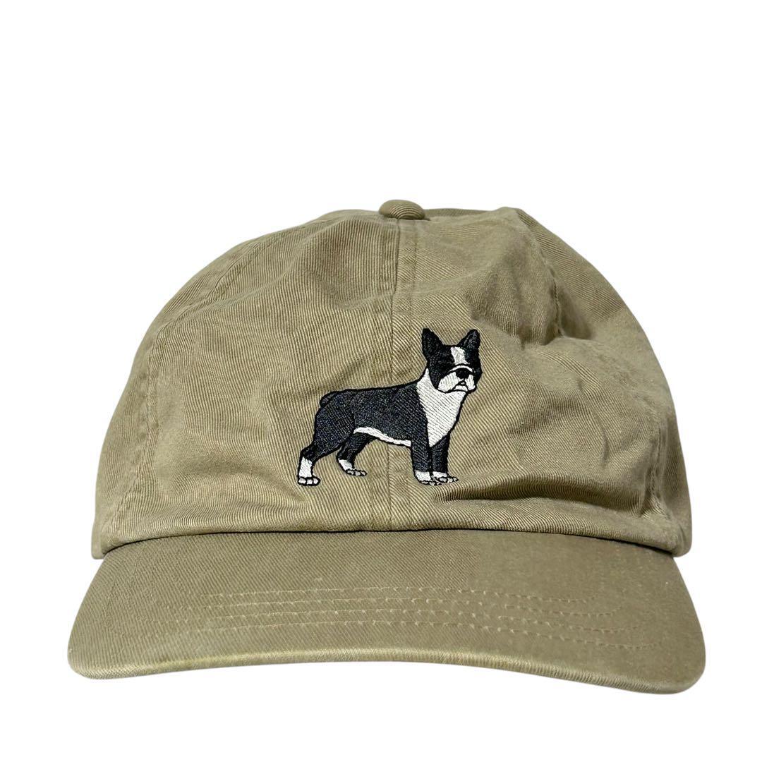 90s エルエルビーン ボストン・テリア 犬刺繍 コットンツイル キャップ拍卖