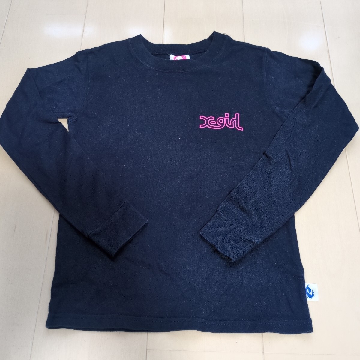 X-girl Sサイズ サイズ1 長袖Tシャツ ロンT カットソー 紺 ネイビー トップス カットソー レディース 拍卖