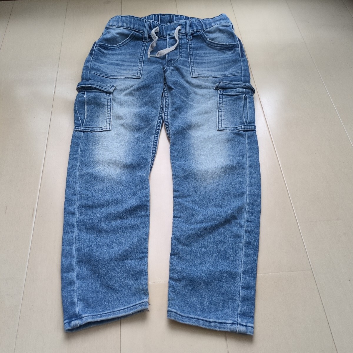 H&M デニムパンツ ジーンズ 130 140 ジョガーパンツ カーゴパンツ ストレッチデニム 美品 エイチアンドエム 子供 キッズ 拍卖