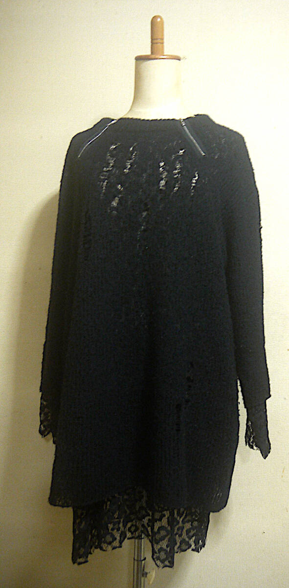 ヒステリックス ヒステリックグラマー ◆ レース使いニット長そでワンピース拍卖