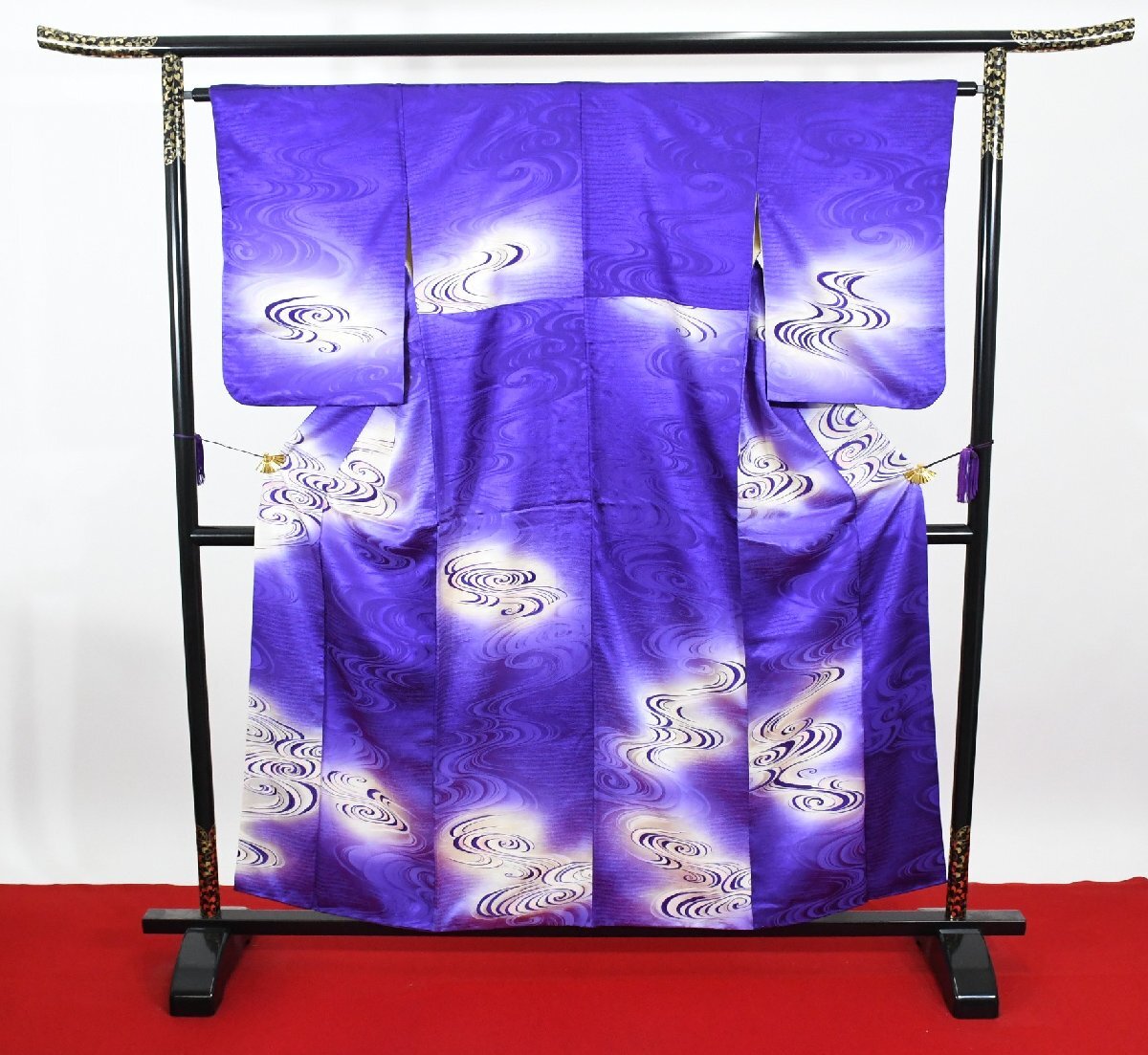 小紋 袷 流水 身丈151cm 裄丈63cm ★着物 t‐2110 桜庭呉服店拍卖