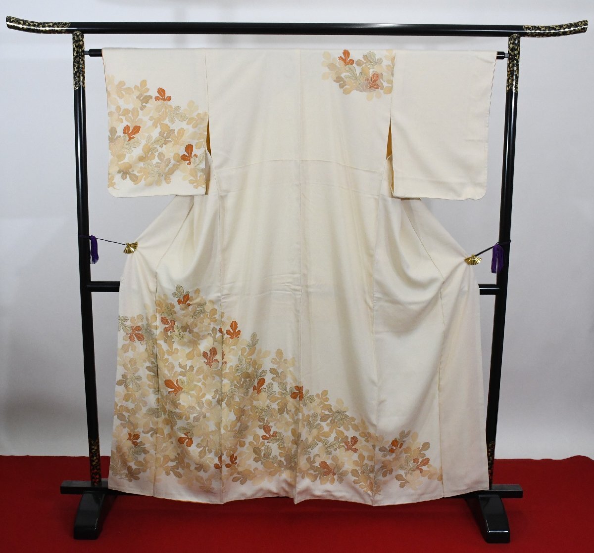 附下訪問着 披露宴 葉 リーフ ボタニカル 身丈154cm 裄丈64cm ★着物 パーティー t‐2096 桜庭呉服店拍卖