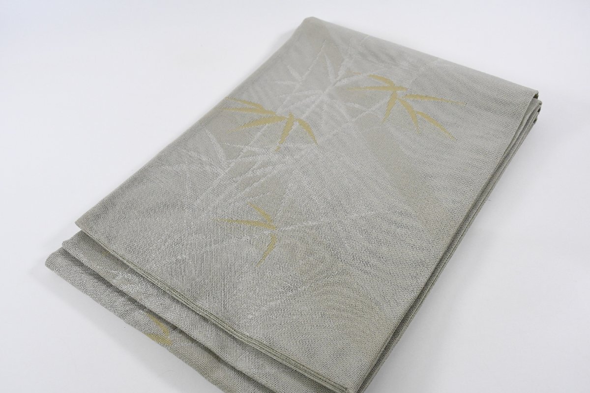 袋名古屋帯 夏帯 笹 六通柄 帯丈358cm ★着物屋 ne-15452 桜庭呉服店拍卖