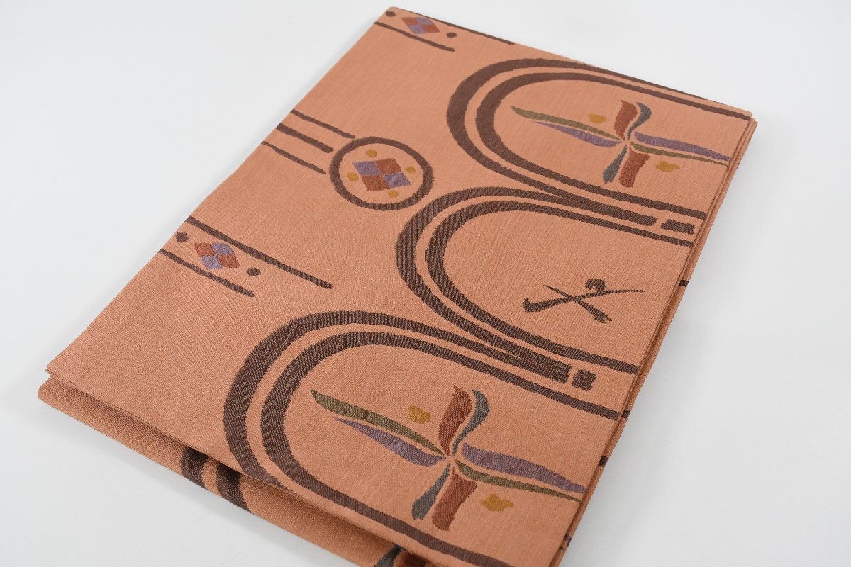 袋名古屋帯 全通柄 花 帯丈344cm ★着物屋 ne-14916 桜庭呉服店拍卖