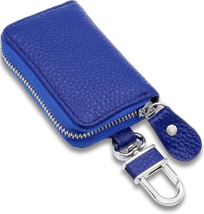 送料無料 本革 スマート キーケース ブルー スマート キー レザー キーフリー 鍵 トヨタ ホンダ ダイハツ スズキ リクシル1拍卖